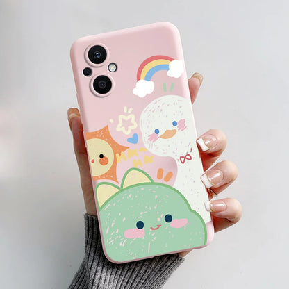 For Oppo Reno7 Z 5G Case Reno 7 8 Lite Bear Cartoon Frog Soft Silicone Phone Case For Oppo Reno 7Z 8Z Reno7Z 5G Back Cover Capa