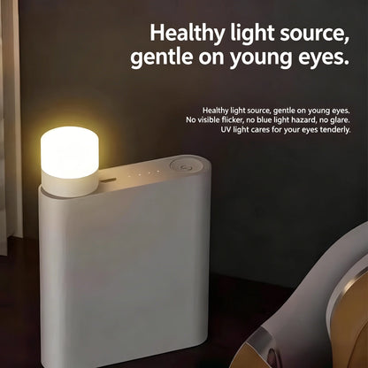 10/1PCS USB Night Light Mini LED Night Light USB Plug Lamp Power Bank Charging USB Book Lights Round Reading Eye Protection Lamp