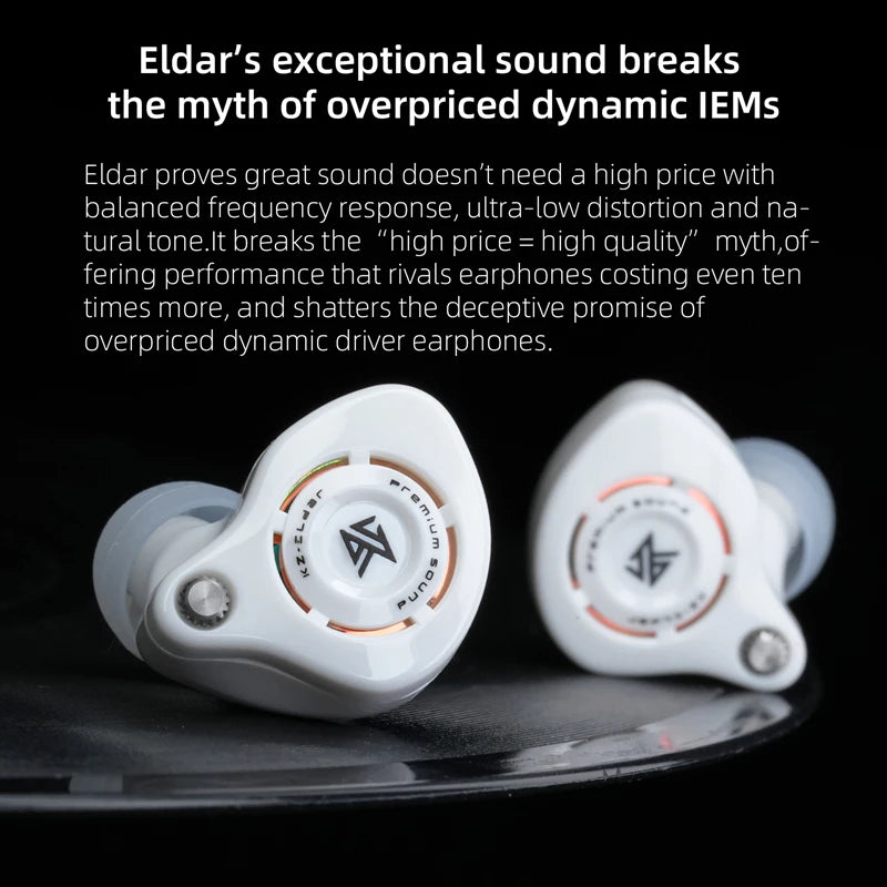 KZ Eldar Wired In-Ear Earphones Dynamic Driver Noise Isolating HiFi Bass Earbuds for Music Sport Phone
