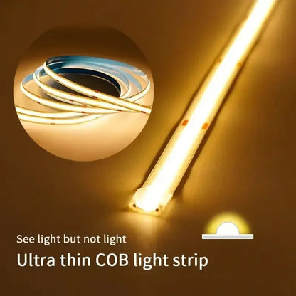 COB Light LED Strip 5V Diode DIY Lamp Tape USB Flexible Ribbon Touch Sensor Control Dimmer Linear Lightings 320LED High Density