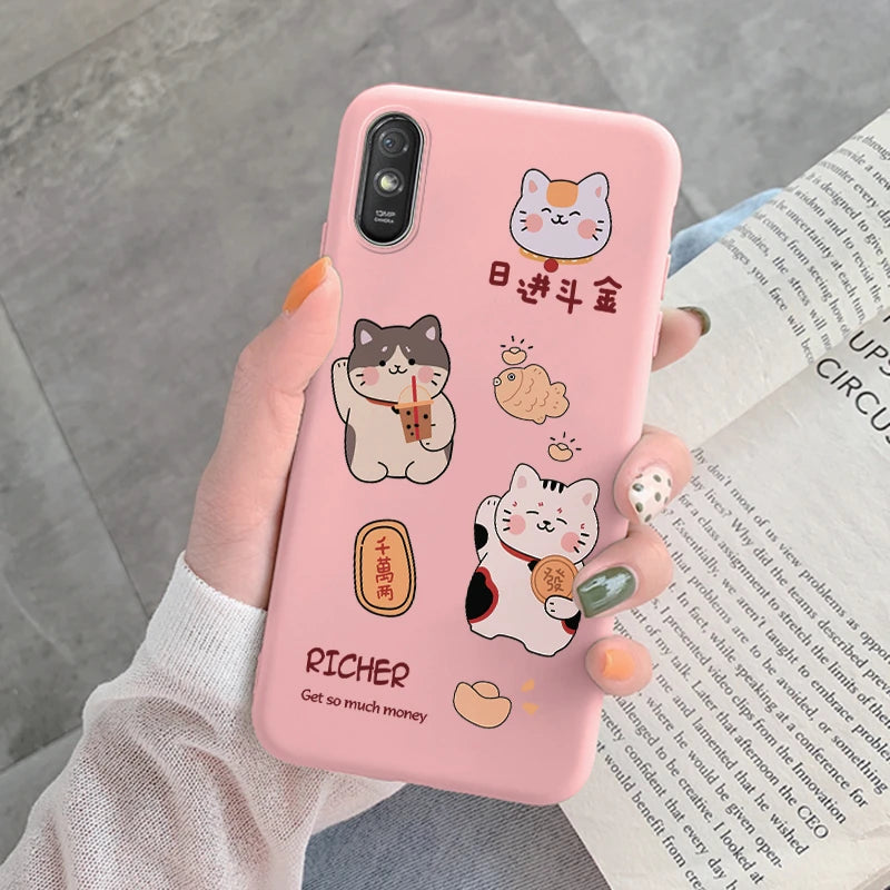 For Redmi 9AT 9A 9at Back Cover Protective Case Soft Silicone Cute Cartoon Cat Frog Funda Phone Case For Xiaomi Redmi 9C 13C 14C