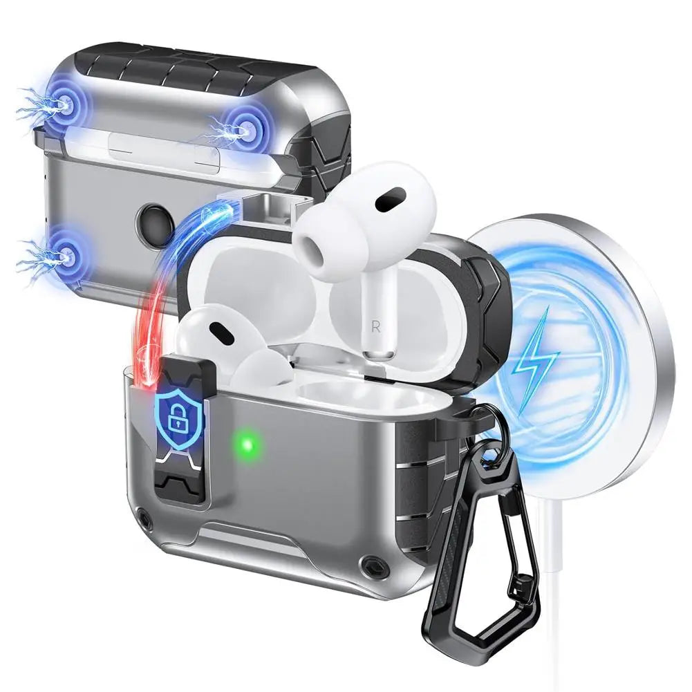 Magnetic Auto Lock Case for AirPods Pro 3 Phone Stand Case Cover with Cleaning Kit Keychain Protective Case for AirPods Pro 3