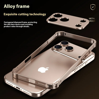 Metal Alloy Lens Protect Frame Phone Case For iPhone 17 Air 16 15 14 13 12 Pro Max Plus Four Corners Anti-drop Shockproof Bumper
