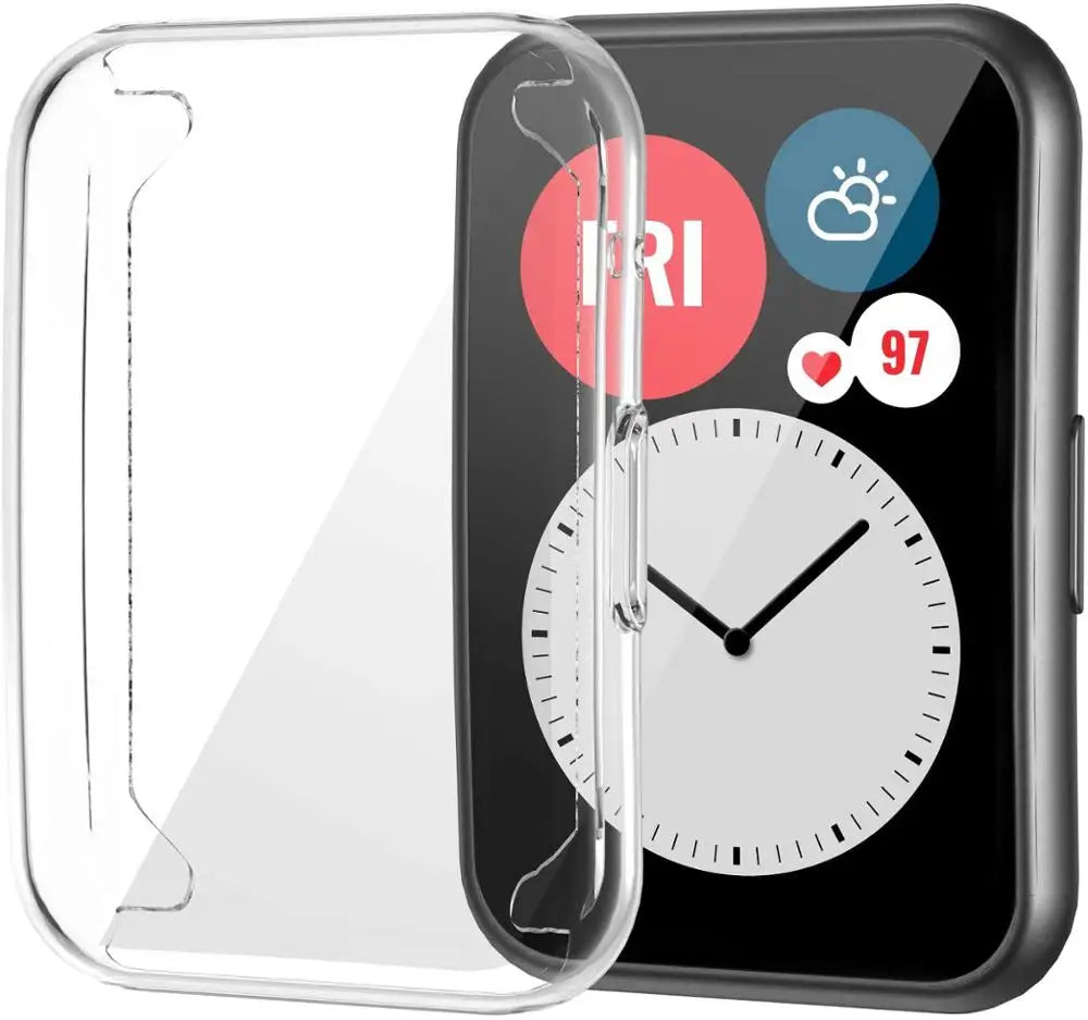 Plated Cover For Huawei Watch fit/fit 2 Case Smartwatch Accessories TPU Bumper All-Around Screen Protector Huawei fit2 watchcase