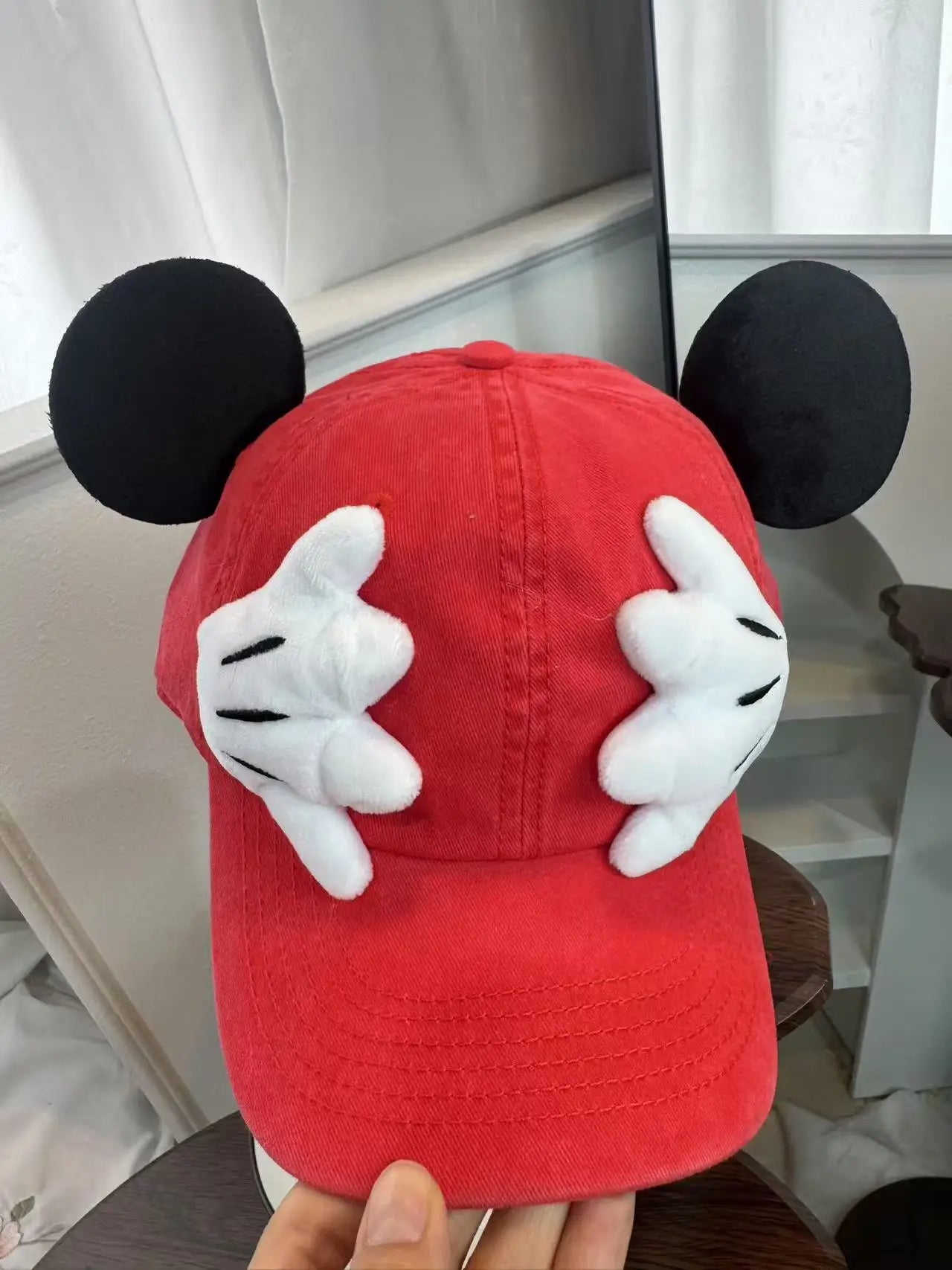 Cute Cartoon Mouse Ear Baseball Caps Adjustable Snapback Hat Outdoor Sports Travel Sun Hat with Curved Brim for Adult Teens