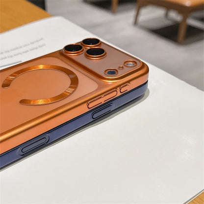 Luxury Matte Transparent Phone Case for Magsafe IPhone 17 Air 16 15 Pro Max Plus 17Air 17Pro Magnetic Bumper Back Cases Cover