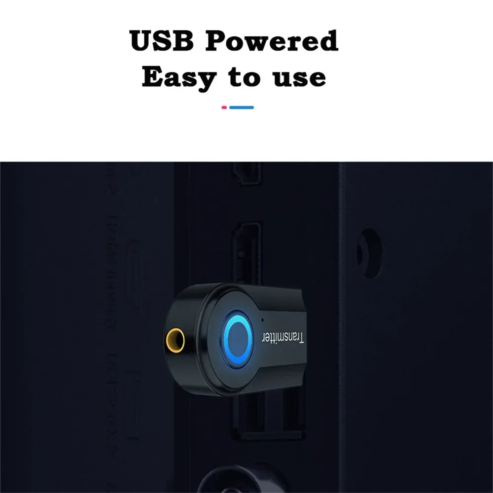 USB Bluetooth 5.0 Audio Transmitter 3.5MM AUX RCA Stereo Wireless Adapter Dongle For PC TV Car Headphones