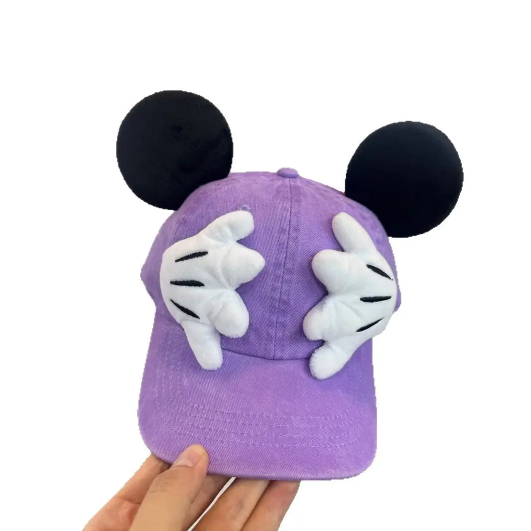 Cute Cartoon Mouse Ear Baseball Caps Adjustable Snapback Hat Outdoor Sports Travel Sun Hat with Curved Brim for Adult Teens
