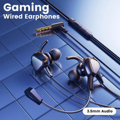 Toocki TE27 Gaming Wired Earphones with HD Detachable Rod Mic Surround Sound Large Dynamic Driver Headphones for Universal Game