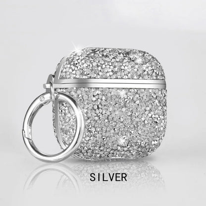 Funda For AirPods 4 3 2 1 Pro2 Case Glitter Diamond Bling Headphone Cover For AirPods 4 4th Pro 2 2nd Cases TPU Coque With Hook