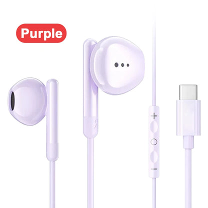 Type-C Wired Headphones  For Samsung Galaxy S24 S23 S22 3.5MM in-Ear Headphone A53 A52 Note 20 USB-C Earphone  HiFi Bass Stereo