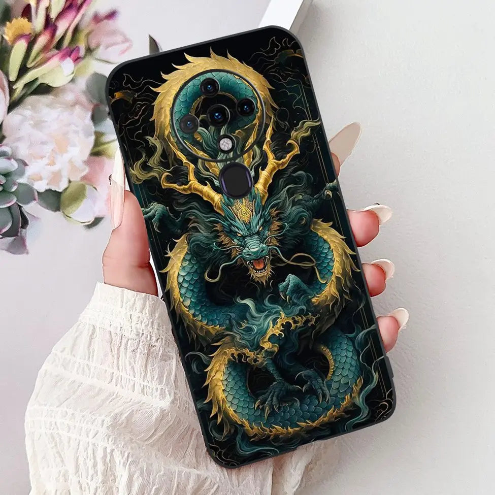 6.8'' For Tecno Spark6 KE7 Back Cover For Techno Spark 6 Case Shockproof Luxury Cute Cartoon Funny Cool Silicone Bumper Funda