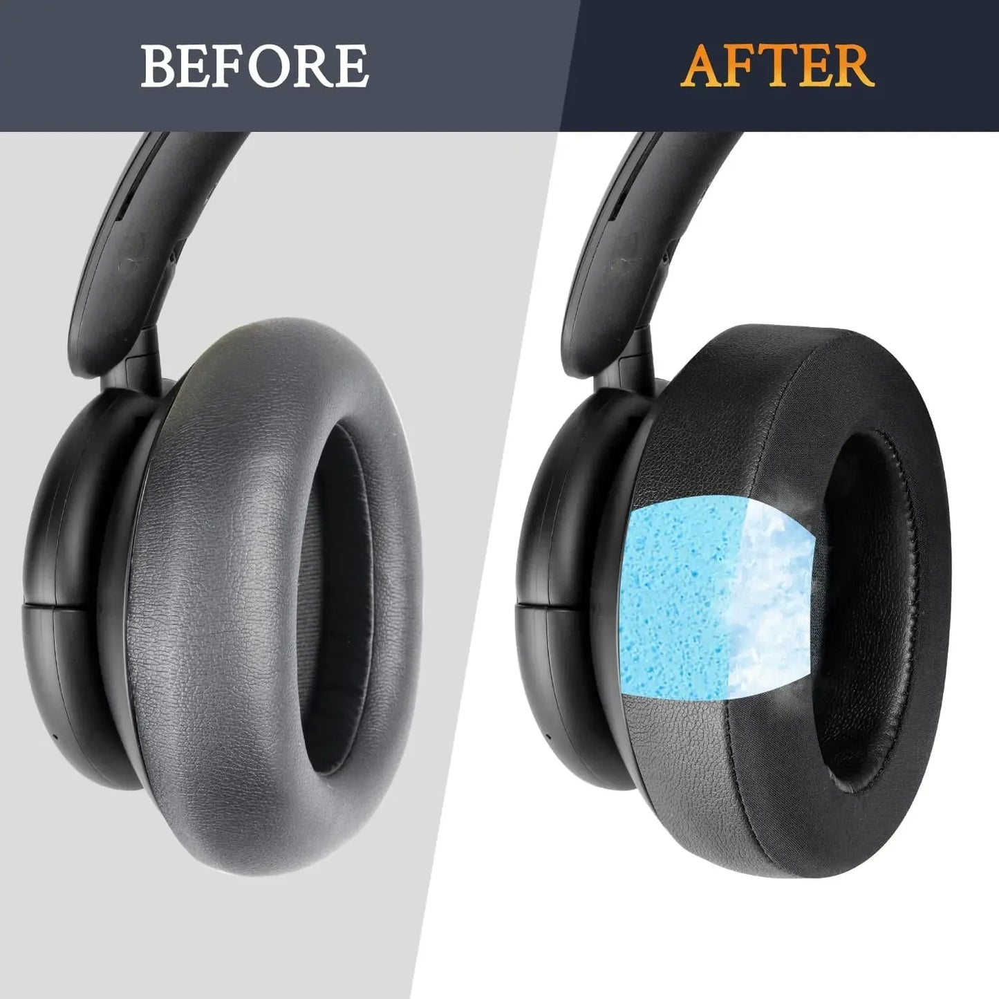 Cooling Gel Earpads for Anker Soundcore Life Q30/Q35 Headphones, Ear Pads Cushions with Ice Silk Fabric  Replacement