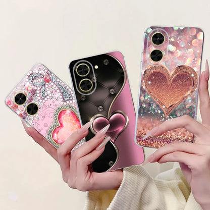 For Cover Xiaomi Redmi A5 4G / Poco C71 Phone Case Colorful Flower Butterfly Love Heart Lxuru Women Fashion Soft Clear Silicone