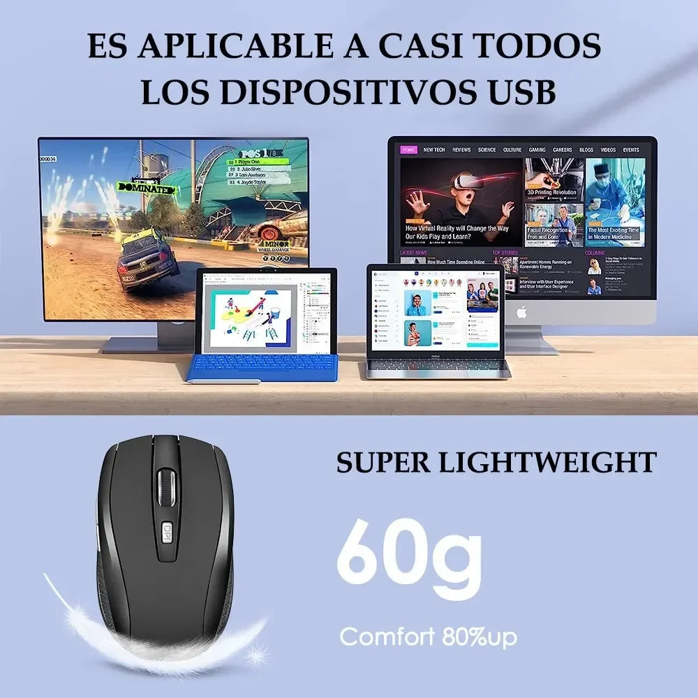 2.4G Wireless Black Mouse, Portable Battery-Powered Office Mouse, Supports Adjustable DPI, Suitable for Various Computers