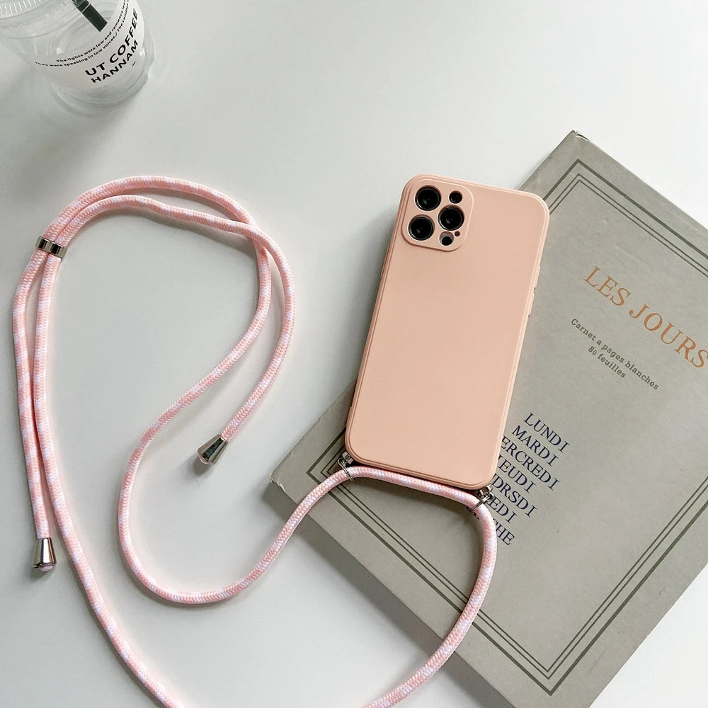 Crossbody Lanyard Phone Case For VIVO V30E V40 SE Lite V27E V25 Y21 Y33S Y22 Y53S Y35 Y36 Y38 Y28 Necklace Strap Rope Cover
