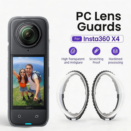 Screen Protector Lens Guard Cap For Insta360 X4 X5 Tempered Glass Film 360°Video Camera Accessories Protective Kit Anti-Scratch