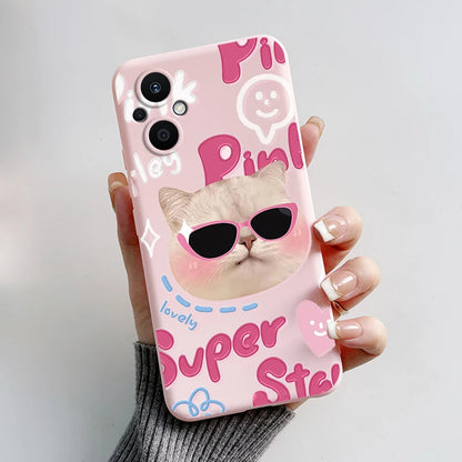 For Oppo Reno7 Z 5G Case Reno 7 8 Lite Bear Cartoon Frog Soft Silicone Phone Case For Oppo Reno 7Z 8Z Reno7Z 5G Back Cover Capa