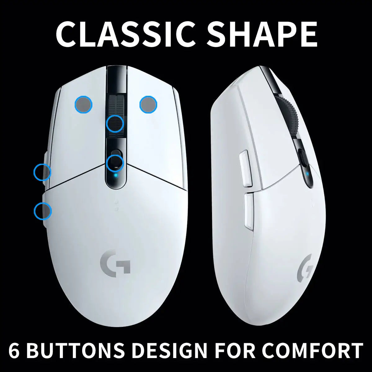 Logitech G304 LIGHTSPEED Wireless Gaming Mouse 12000 DPI HERO Sensor 1ms Latency 250hr Battery Home Office Long Battery Users