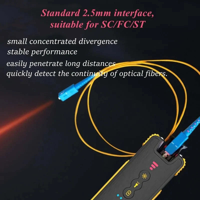 Rechargeable 3200mAh Fiber Optic Visual Fault Locator Laser Pen Power Bank - 1-50km Test Range 15/30/50mw for Cable Testing