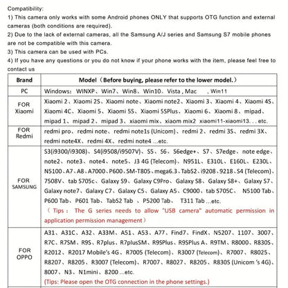 7MM Android Endoscope Camera 3 IN1 Micro USB Type C Borescope Mini Camera Waterproof LED Car Inspection For HUAWEI XIAOMI PC
