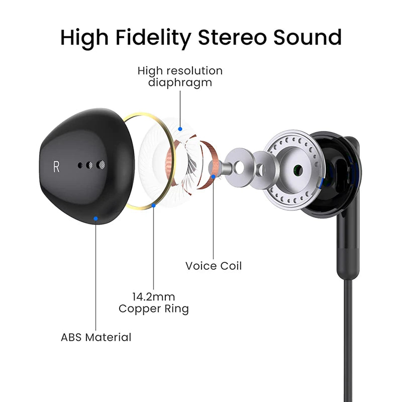 Type-C Wired Headphones  For Samsung Galaxy S24 S23 S22 3.5MM in-Ear Headphone A53 A52 Note 20 USB-C Earphone  HiFi Bass Stereo