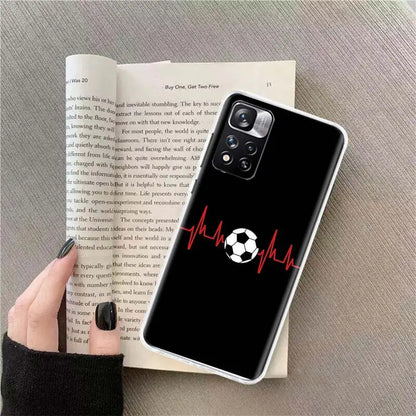 Football Soccer Ball Design Phone Case For Xiaomi Poco X4 F4 GT X3 NFC X5 X6 X7 Pro 5G M5 M5S M3 F5 Mi F6 F3 F2 F1 Cover Coque F