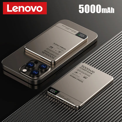 Lenovo 10000mah Ultra-thin Power Bank Magnetic Wireless Digital Display Fast Charging External Battery For Magsafe For Iphone