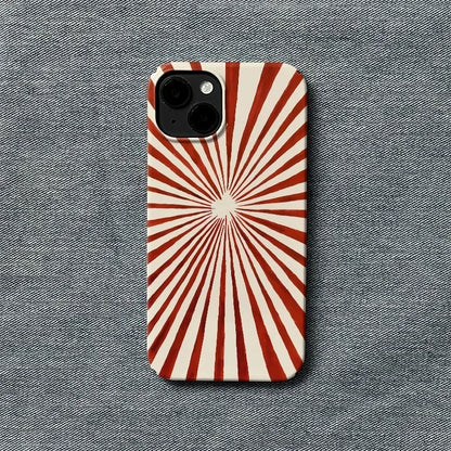 Korean Red Irregular Radiation Phone Case for IPHONE 17 Air 16E 15 PROMAX 14 Plus 13 12 MINI 11 16Plus XR Acrylic Phone Cover