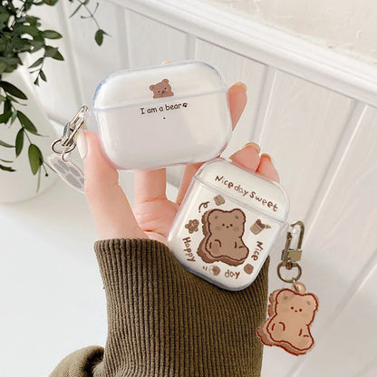 For AirPods 1 2 3 Earphone Case Funny Cute Cartoon Couples Bluetooth Headphone Protective Cover For AirPodsPro 2nd With Keychain