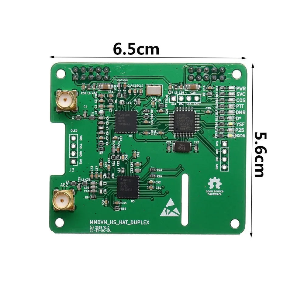 NEW  Soldered MMDVM DUPLEX hotspot Support P25 DMR YSF NXDN DMR SLOT 1+ SLOT 2 for Raspberry pi + OLED