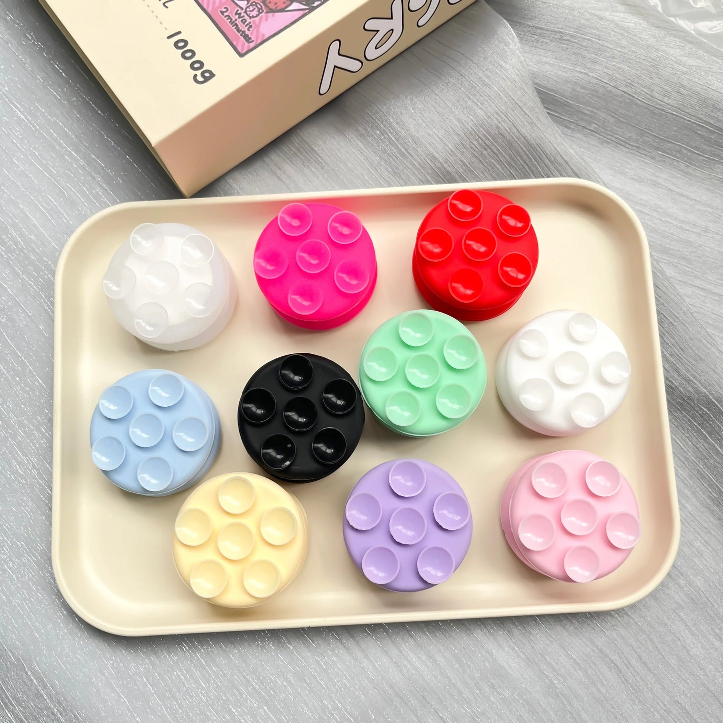 Silicone Suction Cup Phone Holder With Grip Fixture Suction Pad Non Slip Stand Finger Ring Holder Phone Sockets Poppings Griptok