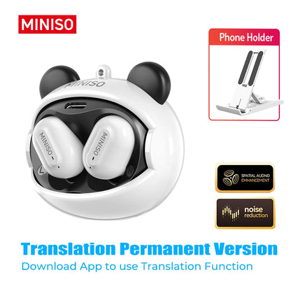 MINISO MS118 Bluetooth Earphone AI Translation Earbuds TWS in-Ear Wireless Headphones Face-Changing Bear DIY Earbuds