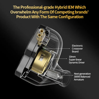 KZ ZSN Pro 2 Hybrid Drive 1BA+1DD In Ear Metal Earphones HIFI Bass Headset Monitor Earbuds Sport Noise Cancelling Headphone