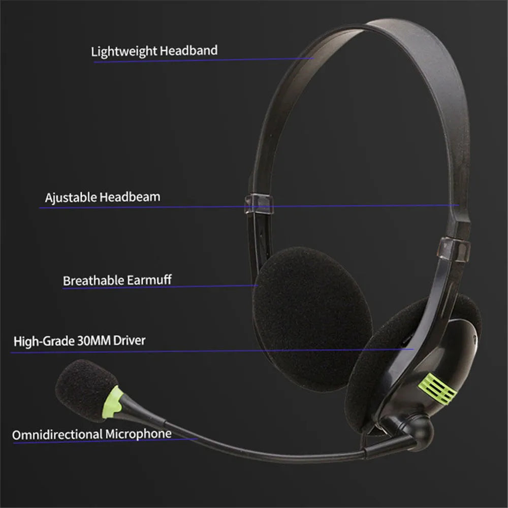 USB Headphones Bluetooth Physical Noise Reduction Headsets Stereo Sound Earphones for Phone PC Gaming Earpiece on Head Gift