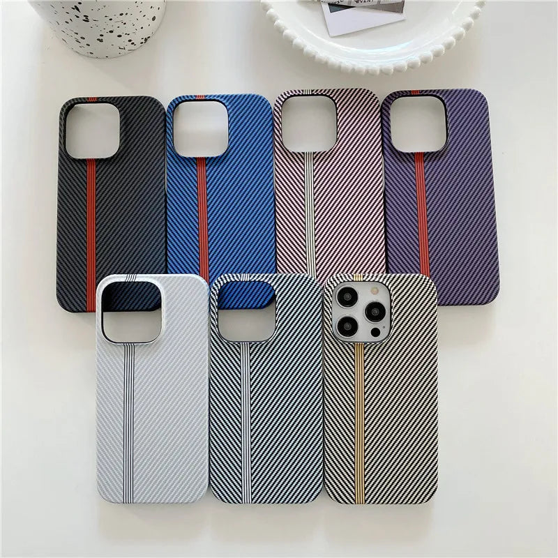 Racing Sports Car Carbon Fiber lines Phone Case for iPhone 12 13 Mini 11 14 15 16 17 Pro Max Air Track 17ProMax PC Cover Funda