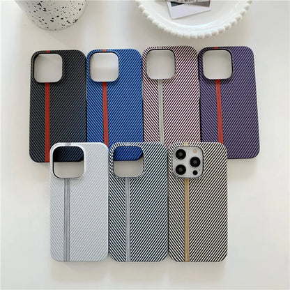 Racing Sports Car Carbon Fiber lines Phone Case for iPhone 12 13 Mini 11 14 15 16 17 Pro Max Air Track 17ProMax PC Cover Funda