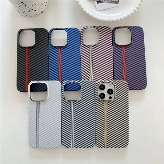 Racing Sports Car Carbon Fiber lines Phone Case for iPhone 12 13 Mini 11 14 15 16 17 Pro Max Air Track 17ProMax PC Cover Funda