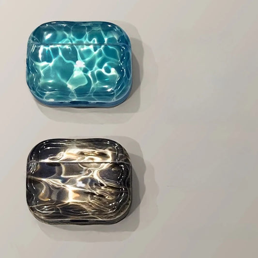 Water Ripple Headphone Case Suitable for AirPods Pro2/3 AirPods 2/3/4 TPU Material Custom Translucent Earphone Protective Case ﻿