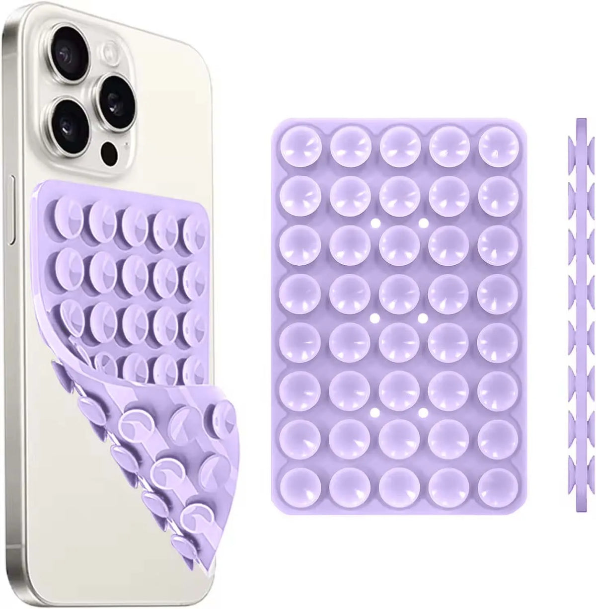 Silicone Suction Cup Phone Case Mount Double Sided Hands-Free Strong Grip Holder for Selfies and Videos for iPhone Android