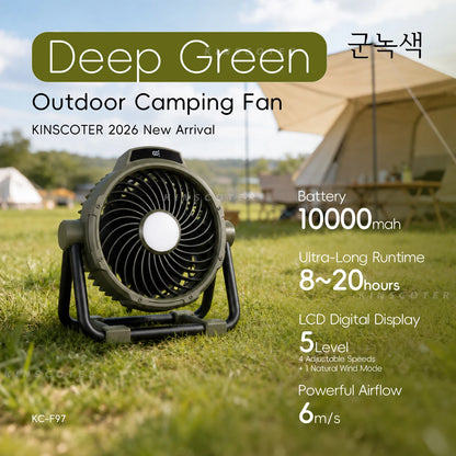 6 in 1 Portable Outdoor Camping Fan 20000mAh Rechargeable Wireless Tent Ceiling Fan 4 Speed Adjustment LED Lighting Power Bank