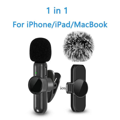 2.4G Wireless Lavalier Microphone  Audio Video Recording Noise Cancelling  for IPhone/iPad/Android/Xiaomi/Samsung Live Game Mic