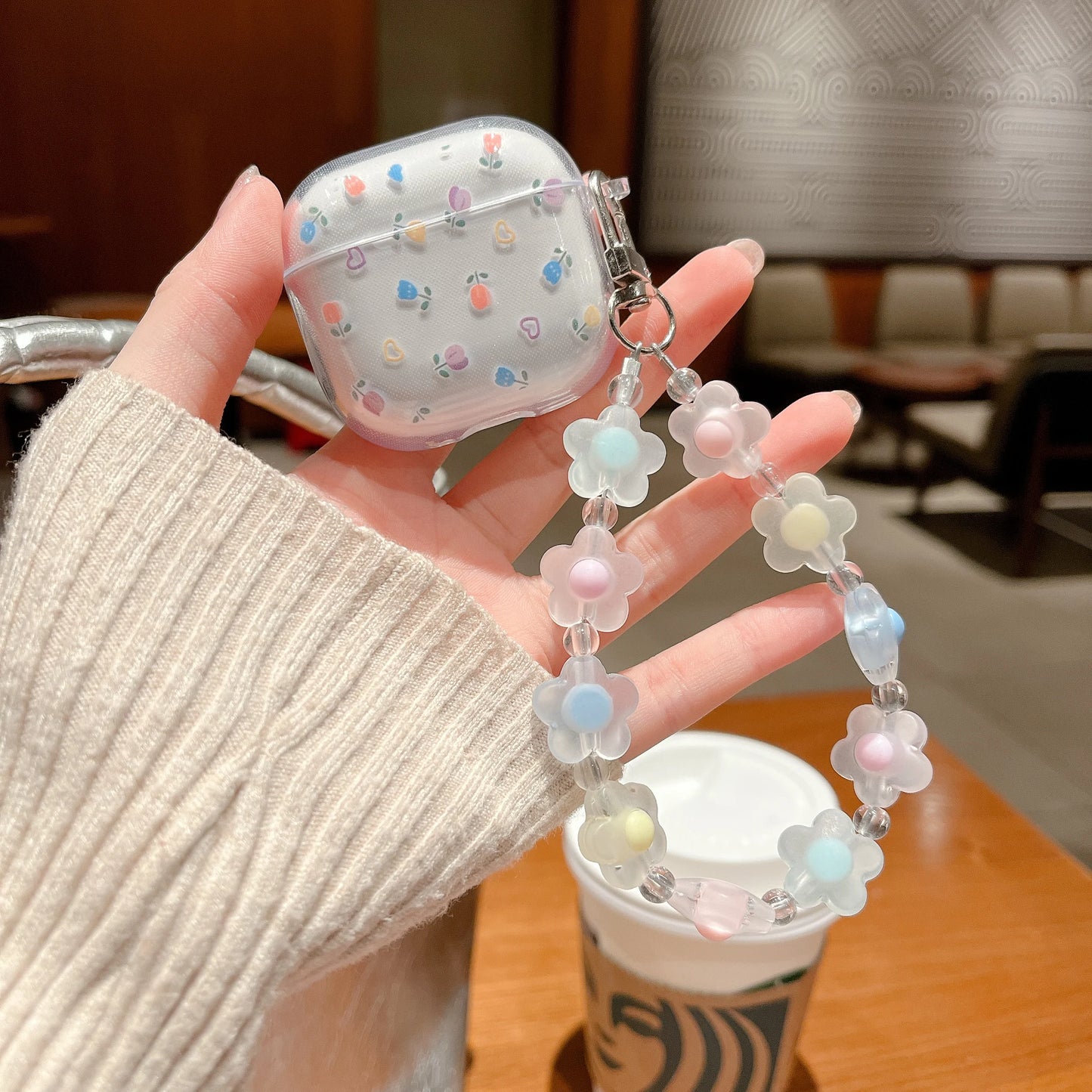 Case For 2025 New AirPods Pro3 4 3 2 1 Pro 2 Case TPU Cute DIY Star Butterfly Flower Dog Earphone Protective Cover With Pendant