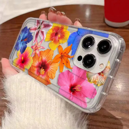 Colorful large flowers Phone Case For iPhone 16 15 13 14 12 11 Pro Max 7 8 Plus  X XR XS 12 13 Clear Cover Case Funda Bumber