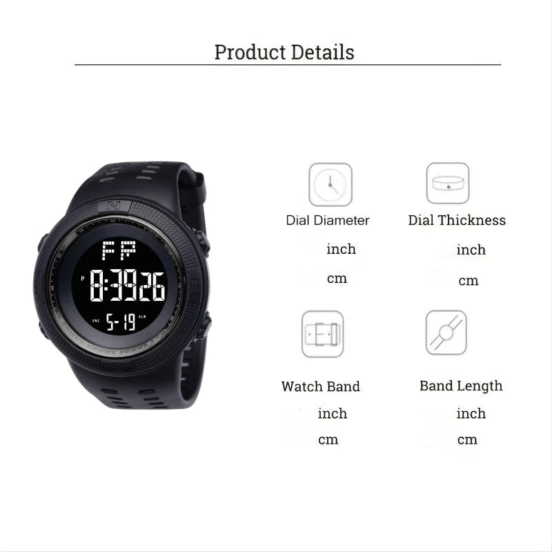 Men's Digital Watches Multifunction Military Men Sports Wristwatch Sweatproof Luminous Man Student Electronic Watch