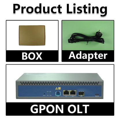OPTFOCUS GPON OLT 1PON 128 ONU 10G Uplink C+ GBIC SFP 100-240V AC 12V DC Power MINI GPON OLT 1 Port