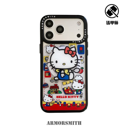Sanrio Hello Kitty Magnetic Holder Wireless Charge Cute Cartoon Phone Case For iPhone 17 16 15 14 13 12 11 Pro Max Hard Cover