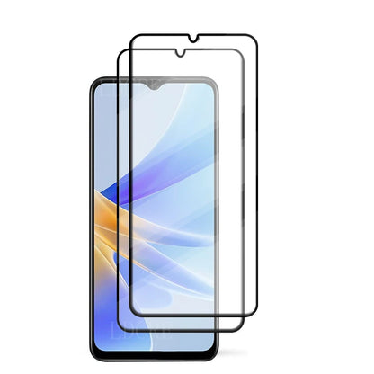 6-in-1 For OPPO A17 Glass For OPPO A17 Tempered Glass HD 9H Full Cover Glue Screen Protector For OPPO A 17 A17 Lens Glass 6.56"