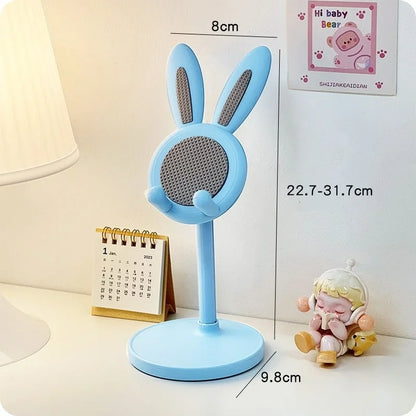 Lazy Stand Cartoon Bunny Phone Holder For iPhone IPad Samsung Cute Rabbit Mobile Phone Stand Desktop Adjustable Telescopic Lift