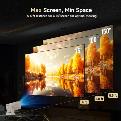 Magcubic HY310 Projector Android 11 4K Native 1080P Auto Focus Natal Brightness 330ANSI Dual Wifi BT5.4 Air Mouse Voice Control For Home Outdoor Filming